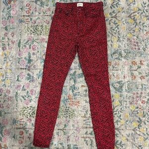 Alice and Olivia red cheetah print jeans